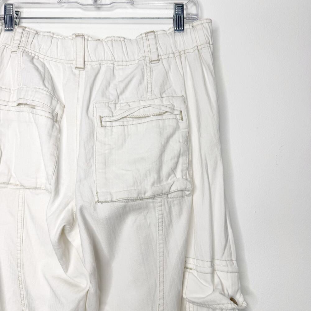 Free People Tahiti Pull On Cargo Pants Tofu White Utility Boho Medium - Picture 9 of 12